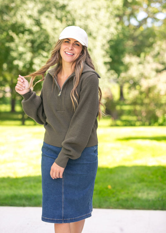 Varley® Maura Half-Zip Rib Knit Sweater - FINAL SALE