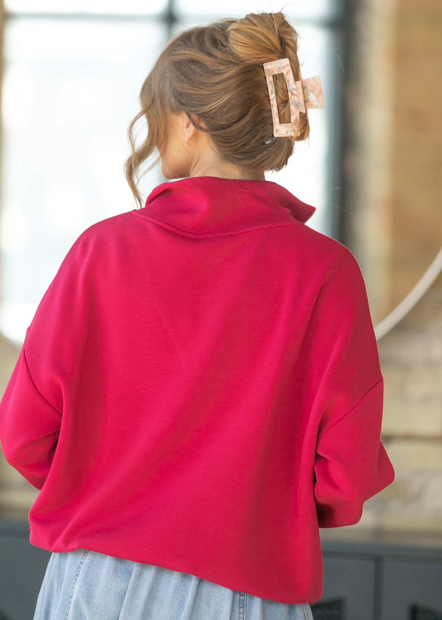 Varley® Red Hawley Half Zip Sweatshirt