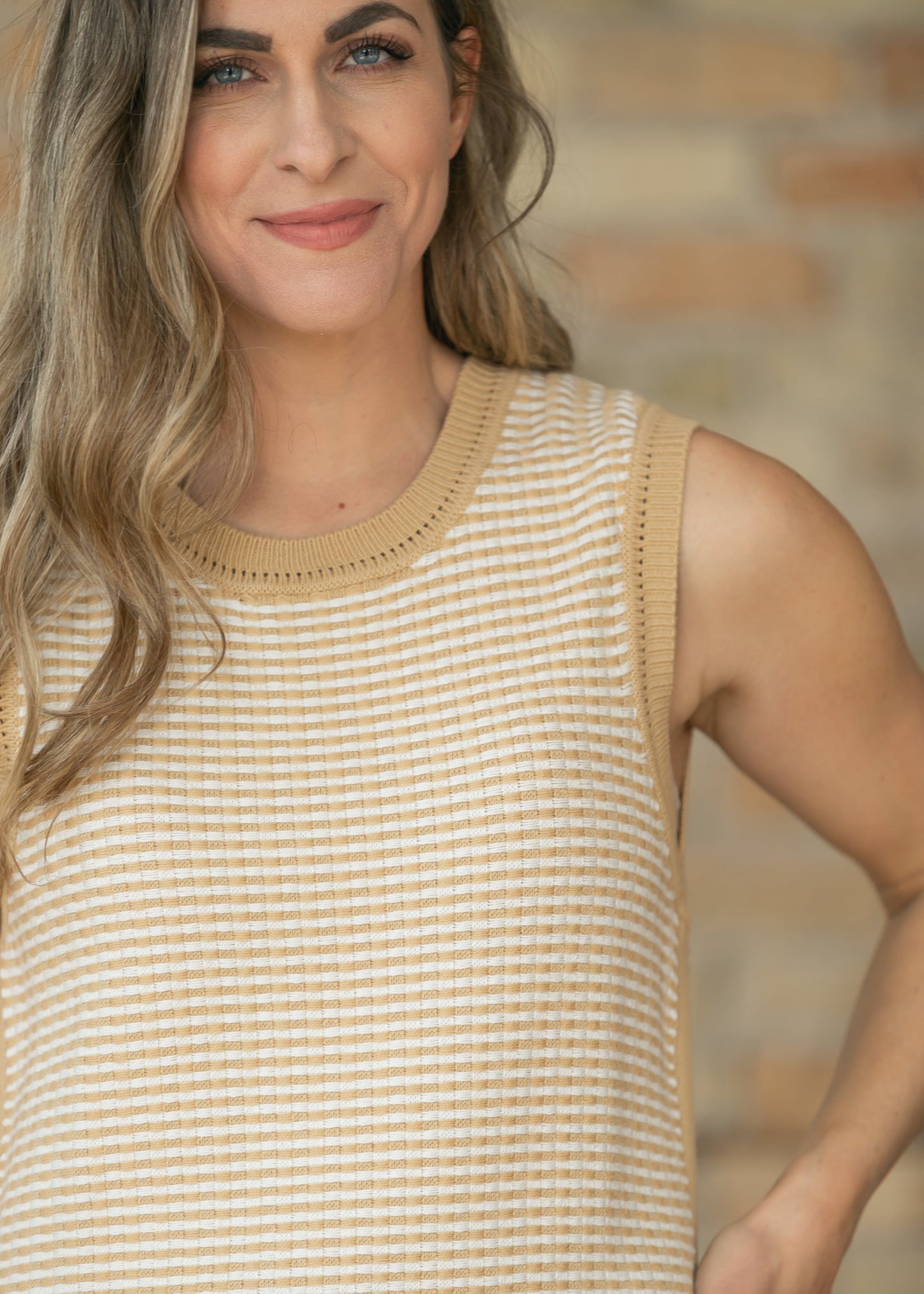 Varley® Tan Aoife Knit Maxi Dress