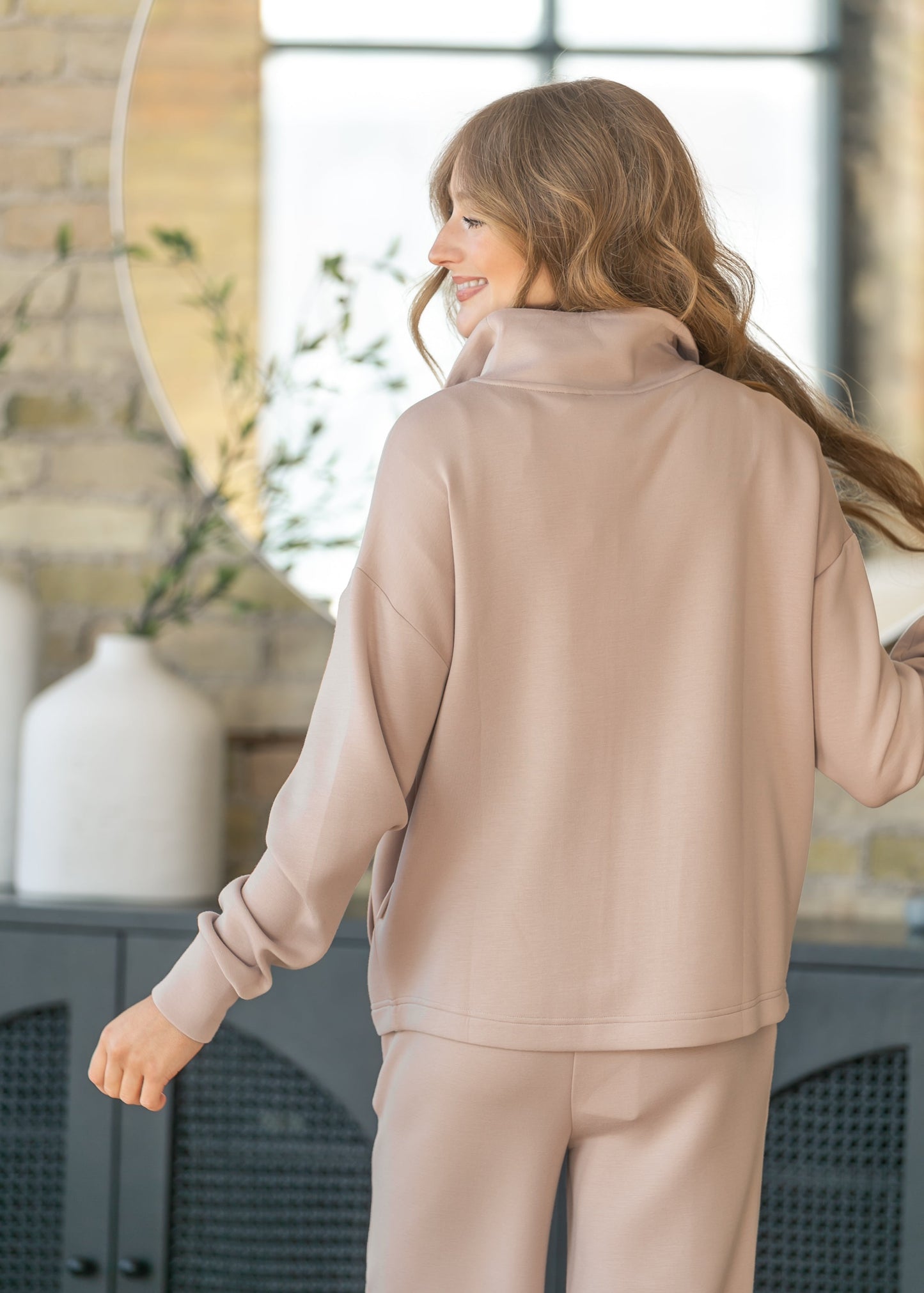Varley® Taupe Arlene Full Zip Sweatshirt Jacket