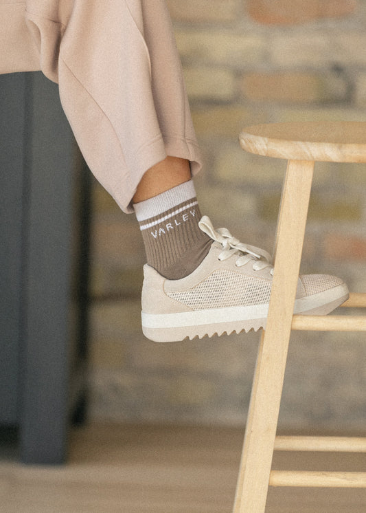 Varley® Taupe Lenni Half Crew Sock