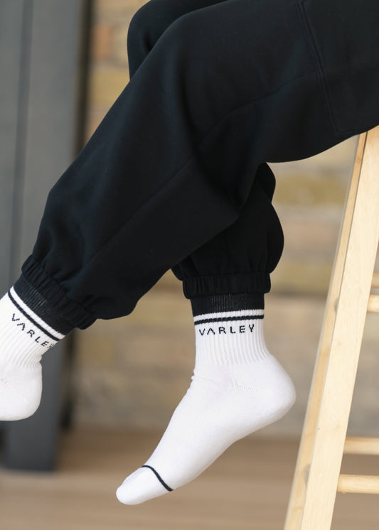 Varley® White Lenni Half Crew Sock