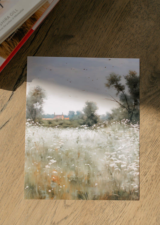 Vintage Field Landscape Art Print 8" x 10" - FINAL SALE