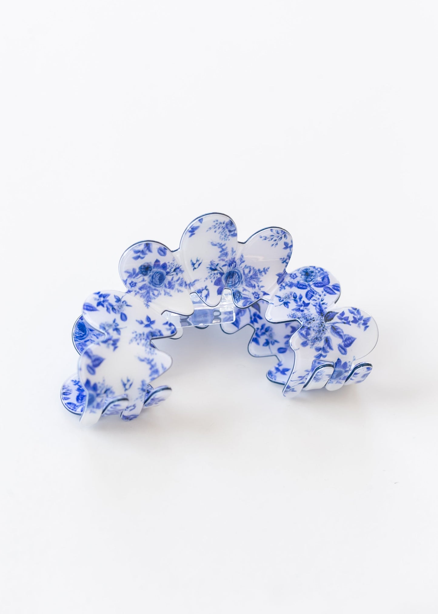 Vintage Porcelain Half Moon Claw Clip