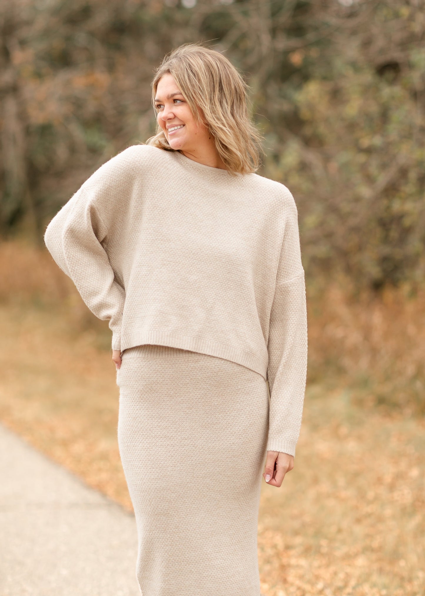 Waffle Knit Batwing Top - FINAL SALE