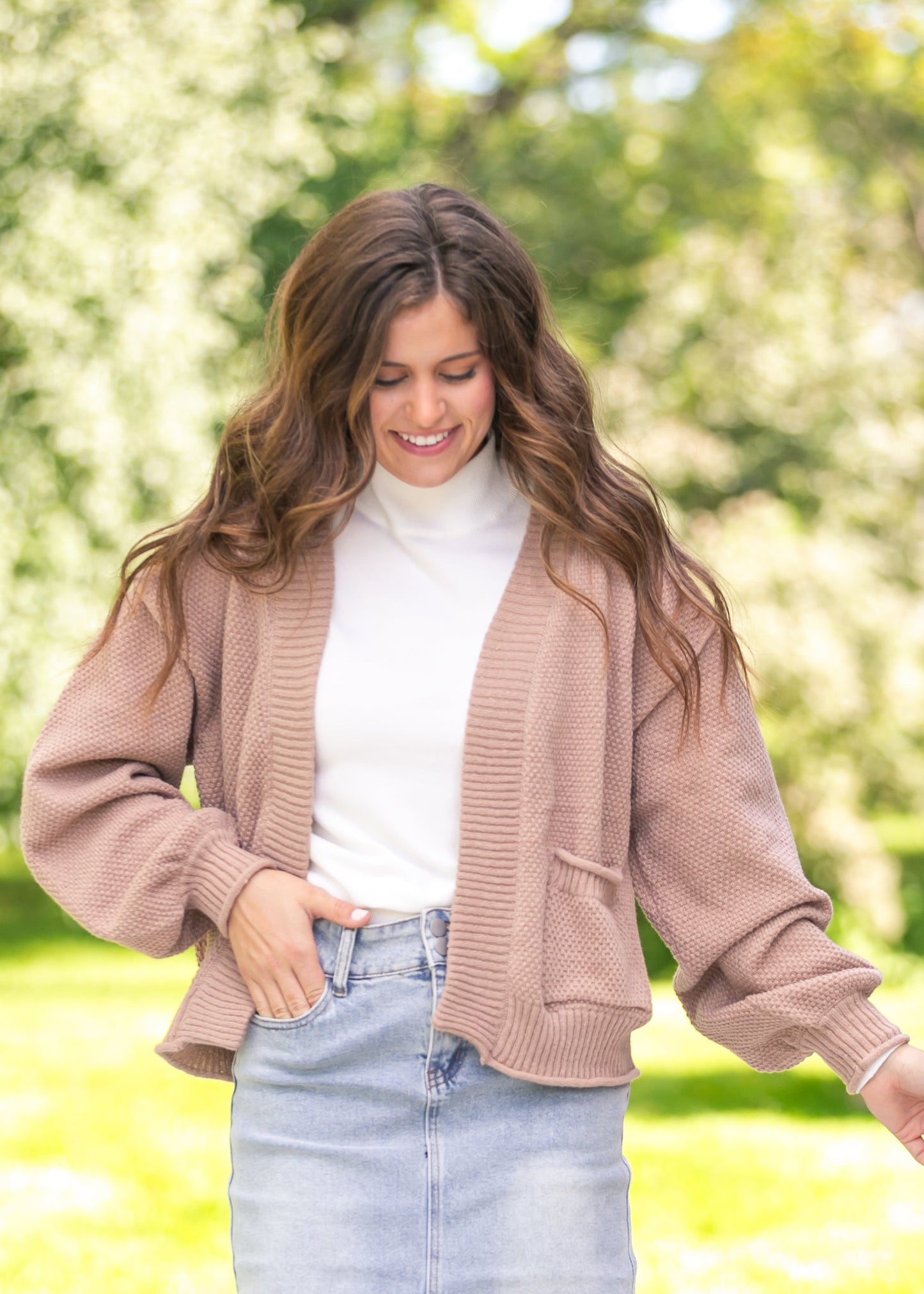 Waffle Knit Open Cardigan - FINAL SALE