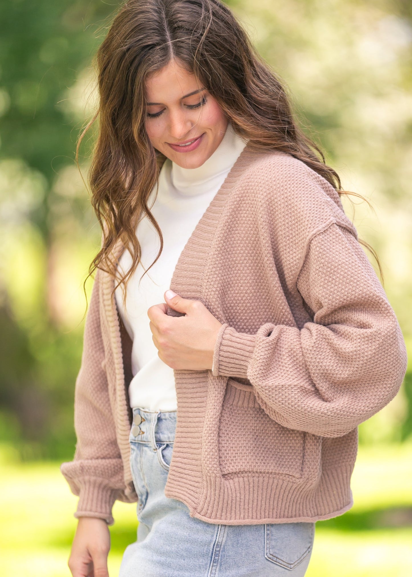 Waffle Knit Open Cardigan - FINAL SALE