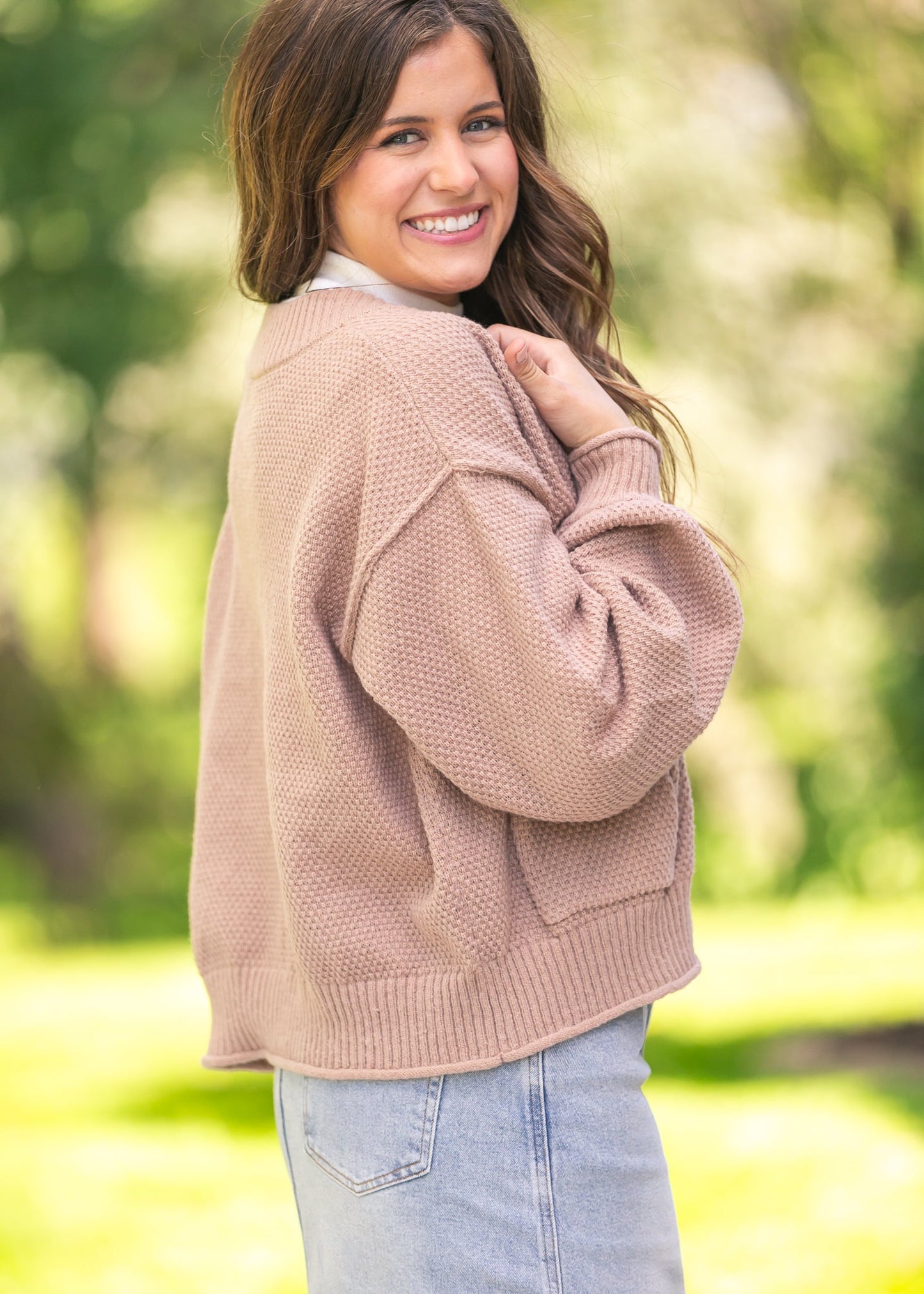 Waffle Knit Open Cardigan - FINAL SALE