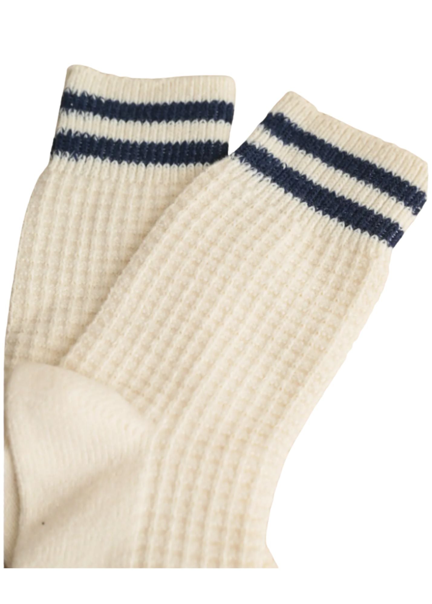 Waffle Pattern Striped Socks - FINAL SALE
