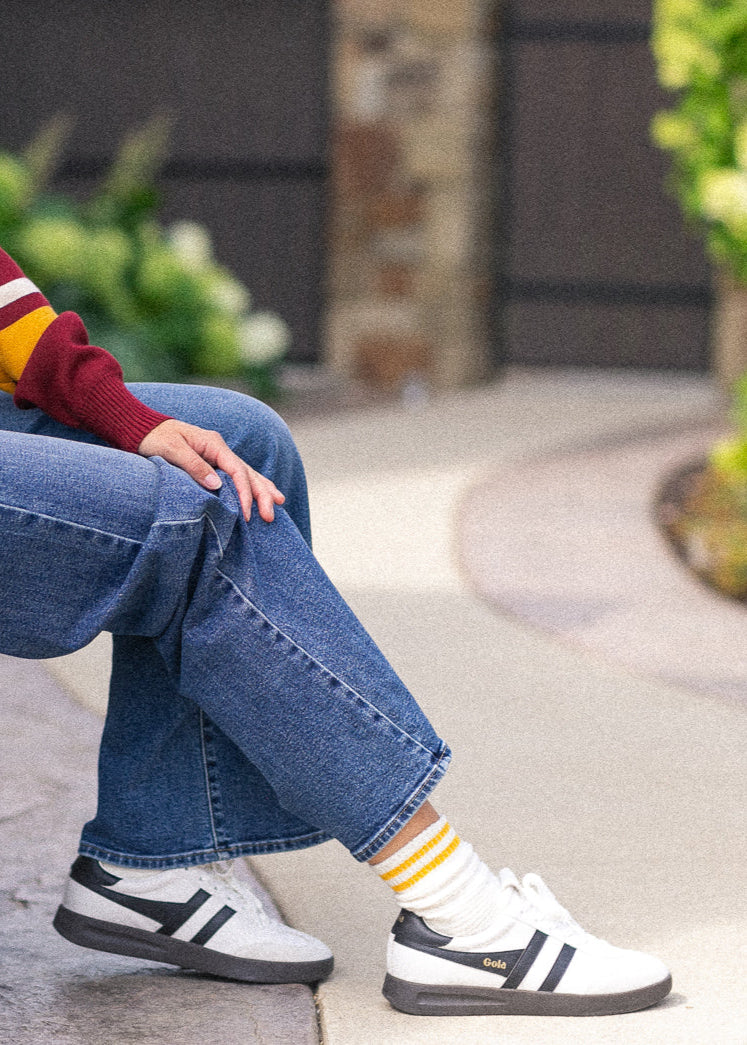 Waffle Pattern Striped Socks - FINAL SALE