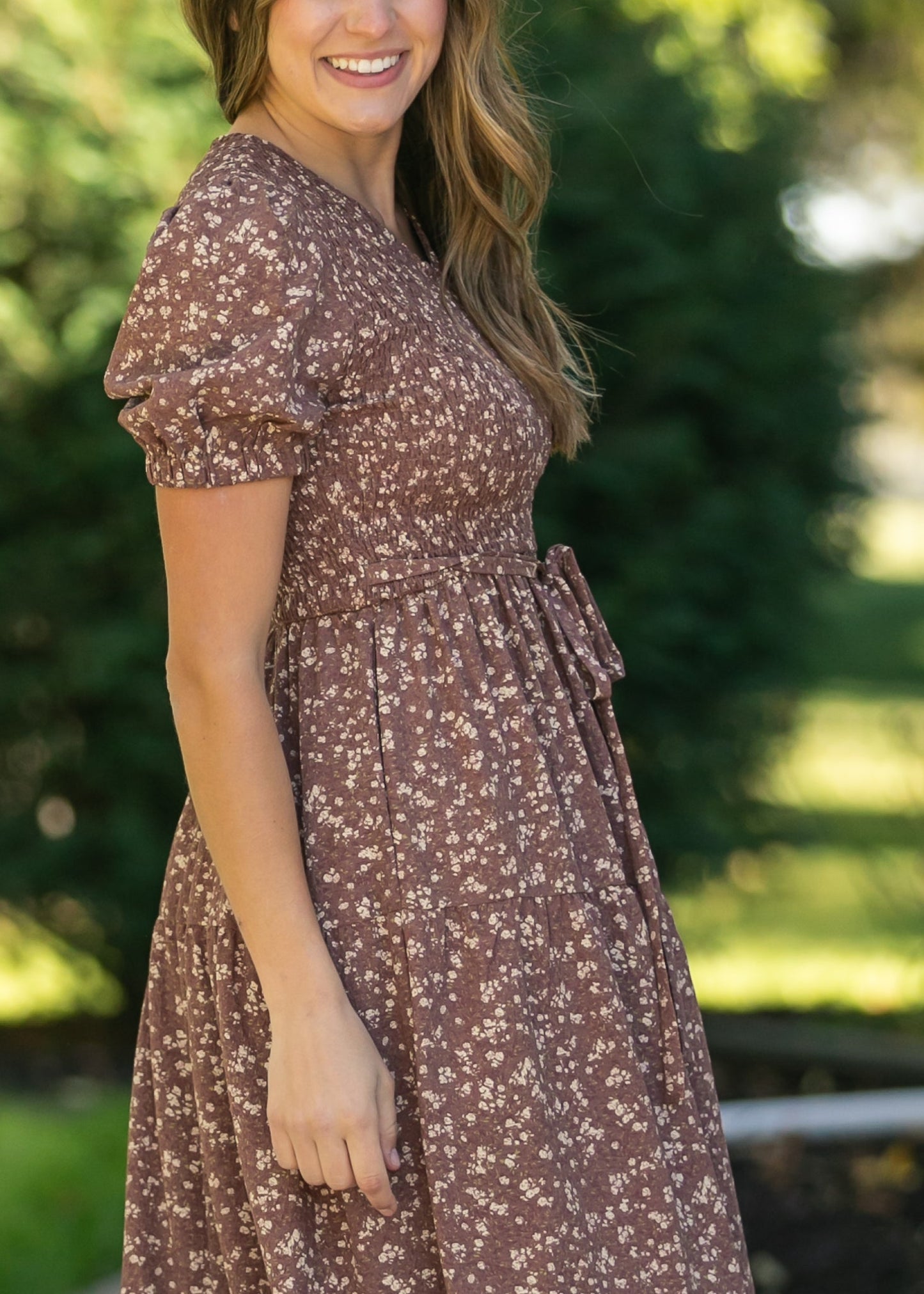Waist Tie Floral Maxi Dress