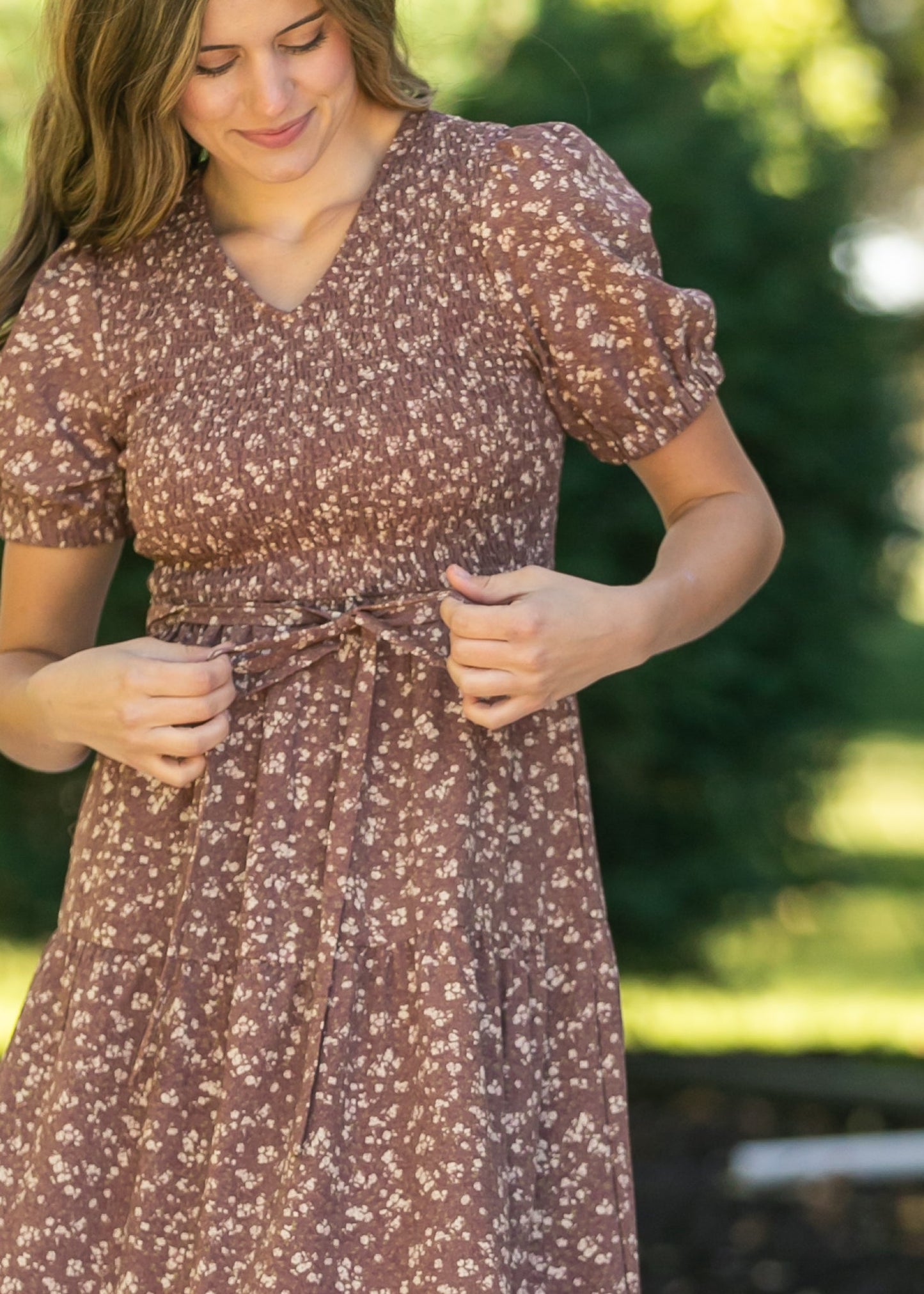 Waist Tie Floral Maxi Dress