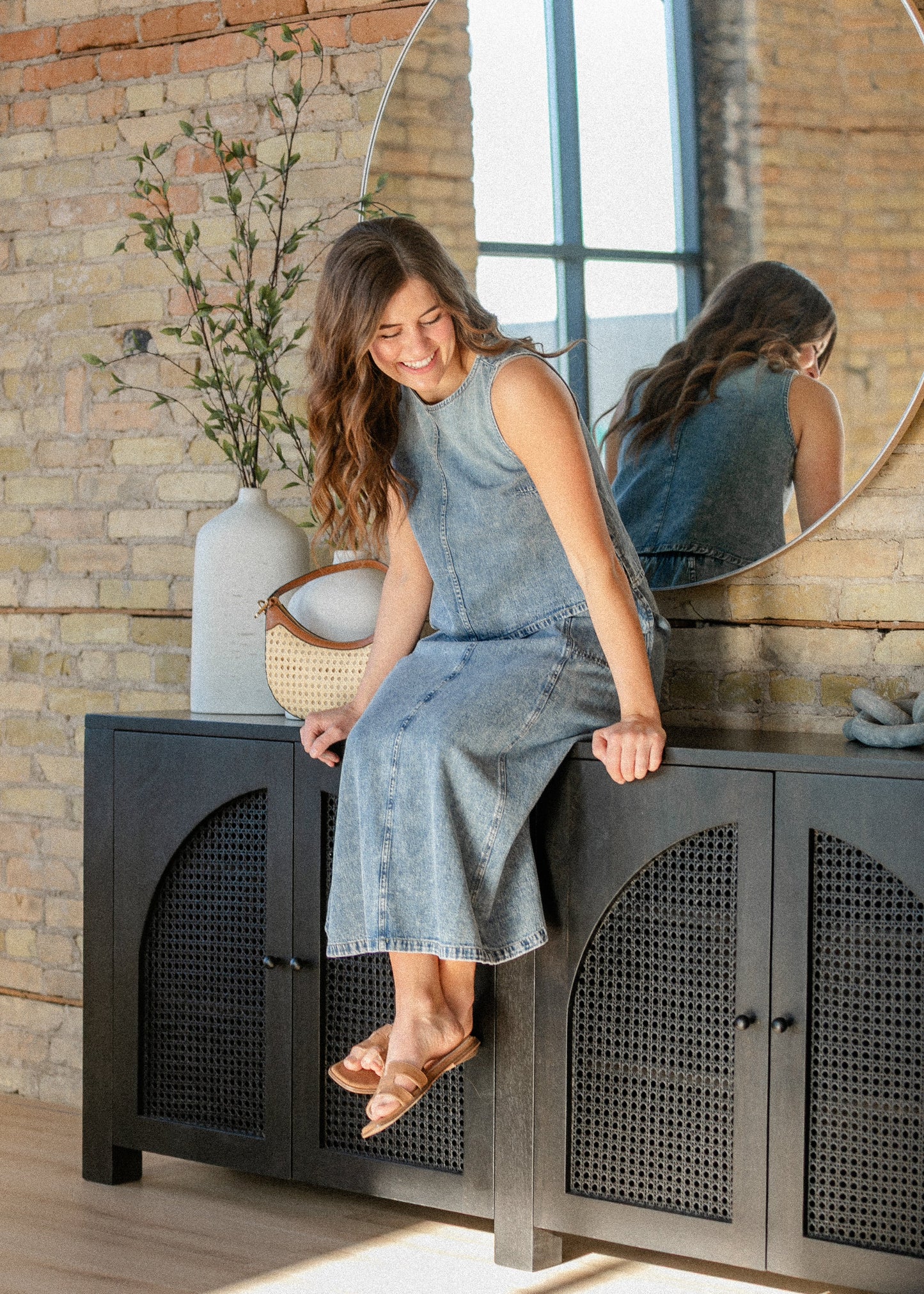 Washed Denim Skirt Set