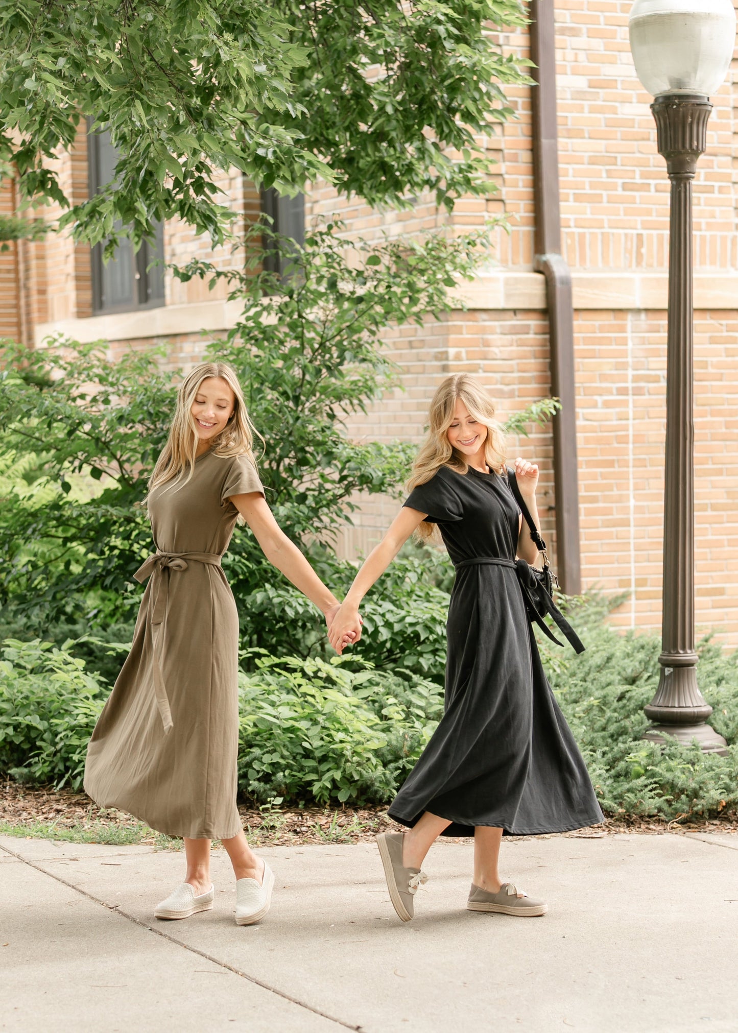 Washed Knit Waist Tie Midi Dress - FINAL SALE