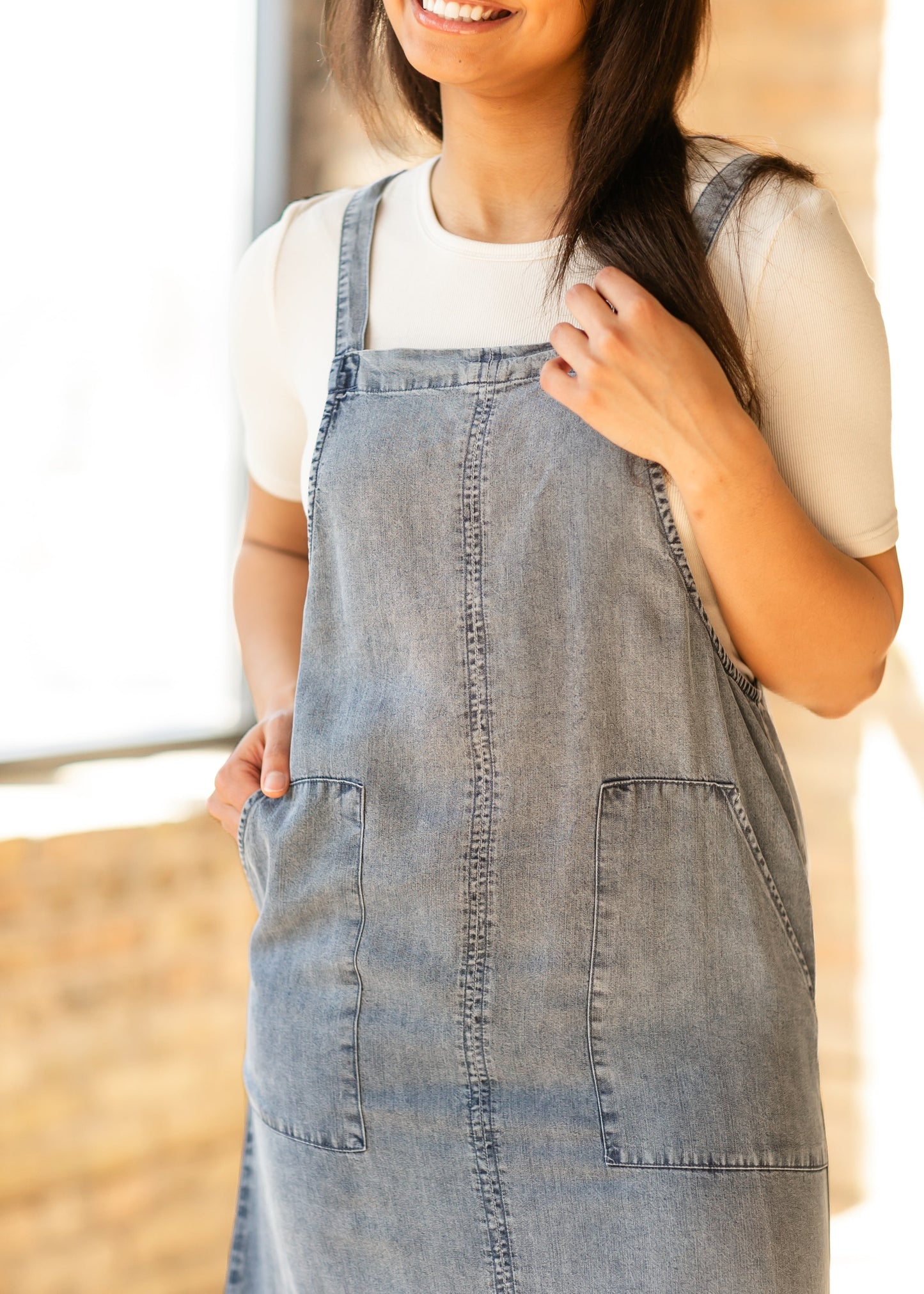 Washed Lyocell Overall Maxi Dress - FINAL SALE