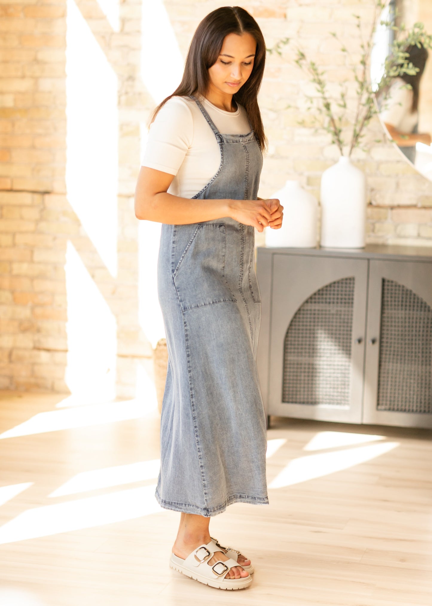 Washed Lyocell Overall Maxi Dress - FINAL SALE