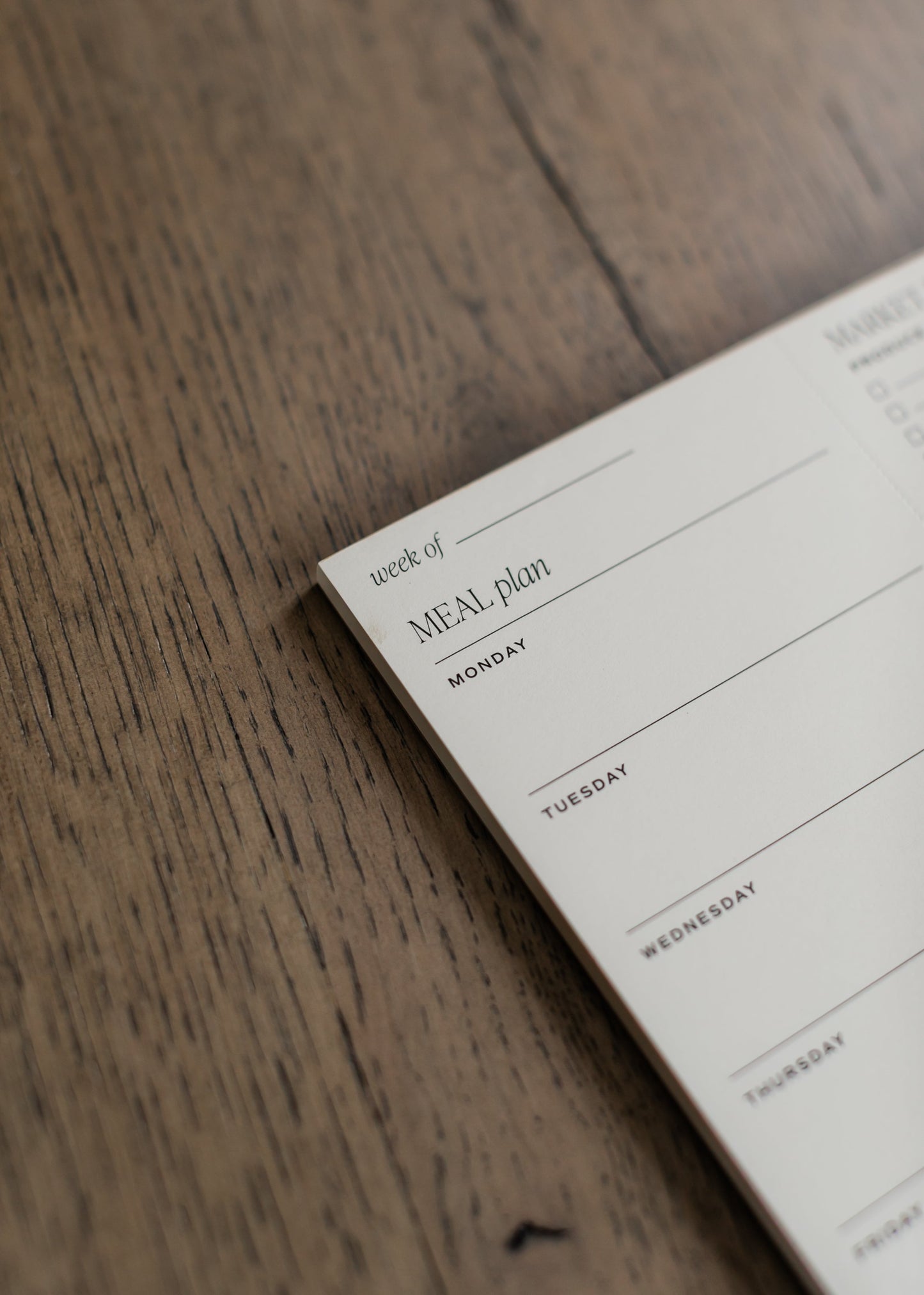 Weekly Meal Plan Notepad