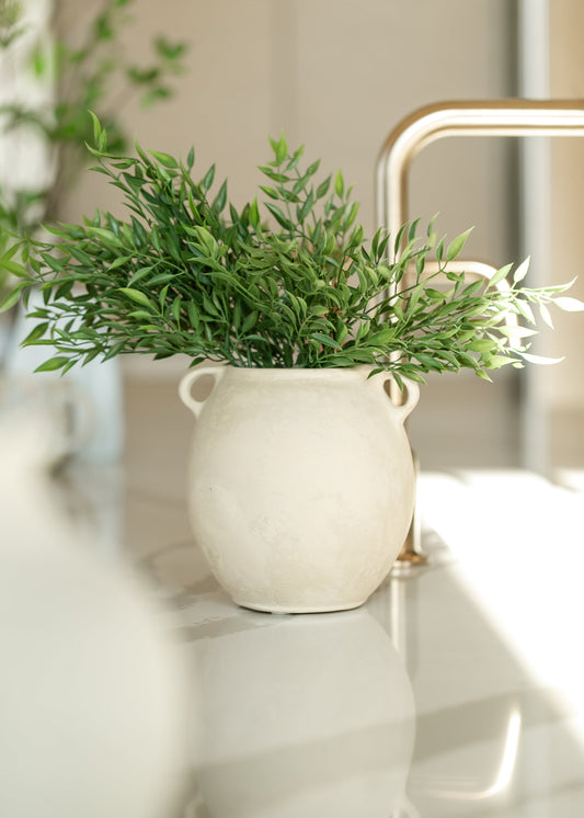 White Paper Mache Vase Small - FINAL SALE
