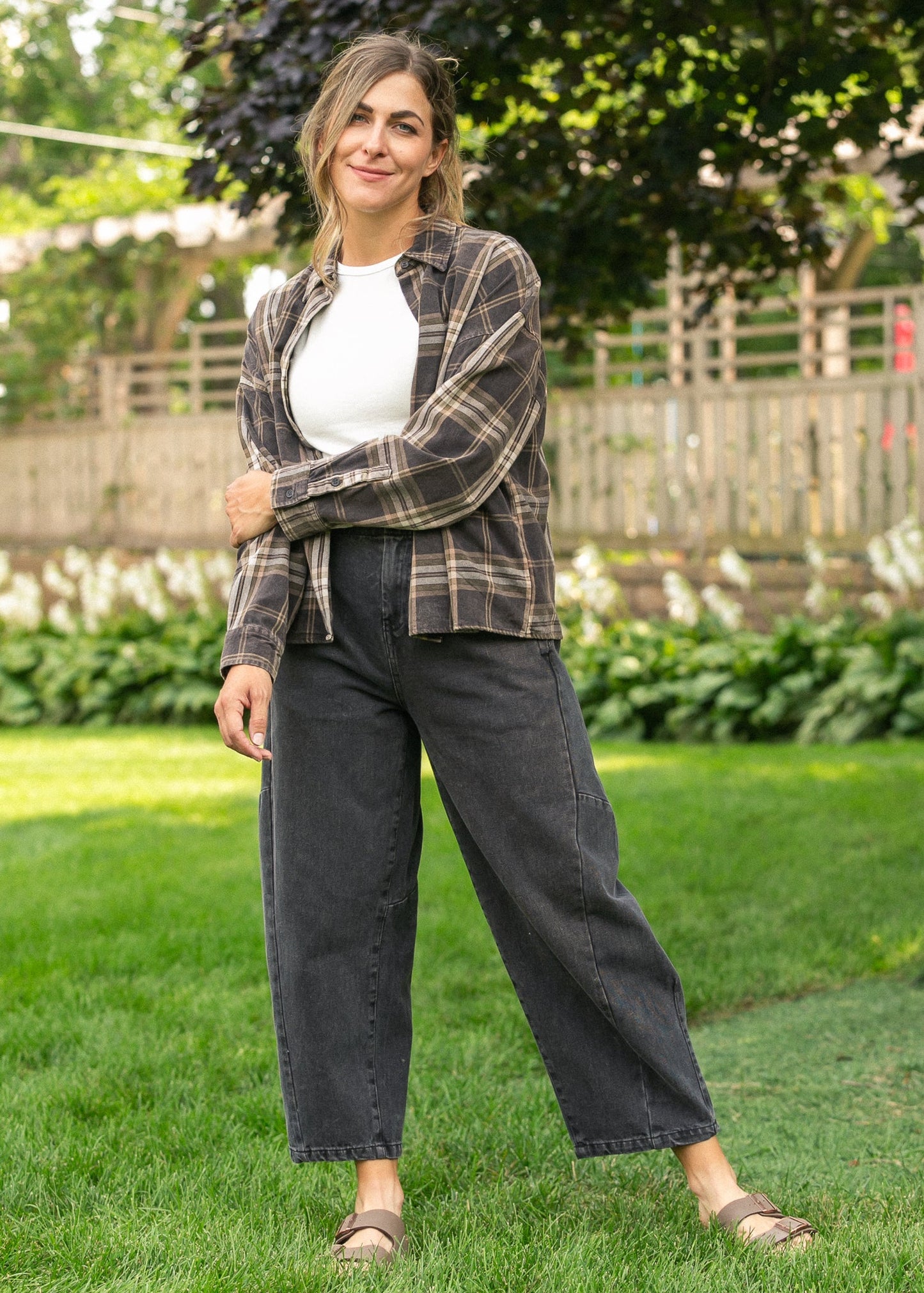 Wide Leg Denim Capri Pants - FINAL SALE