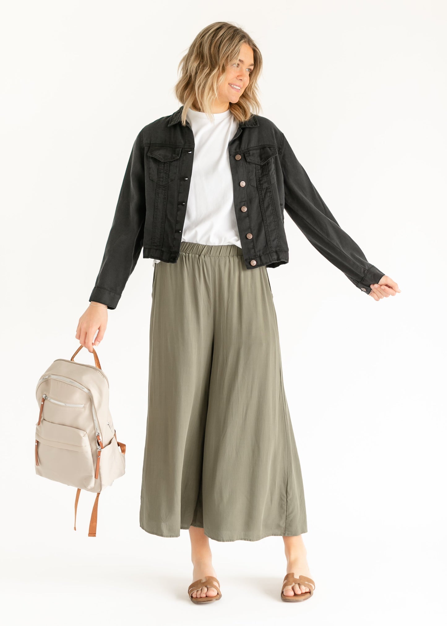 Wide Leg Stretch Waist Culottes - FINAL SALE