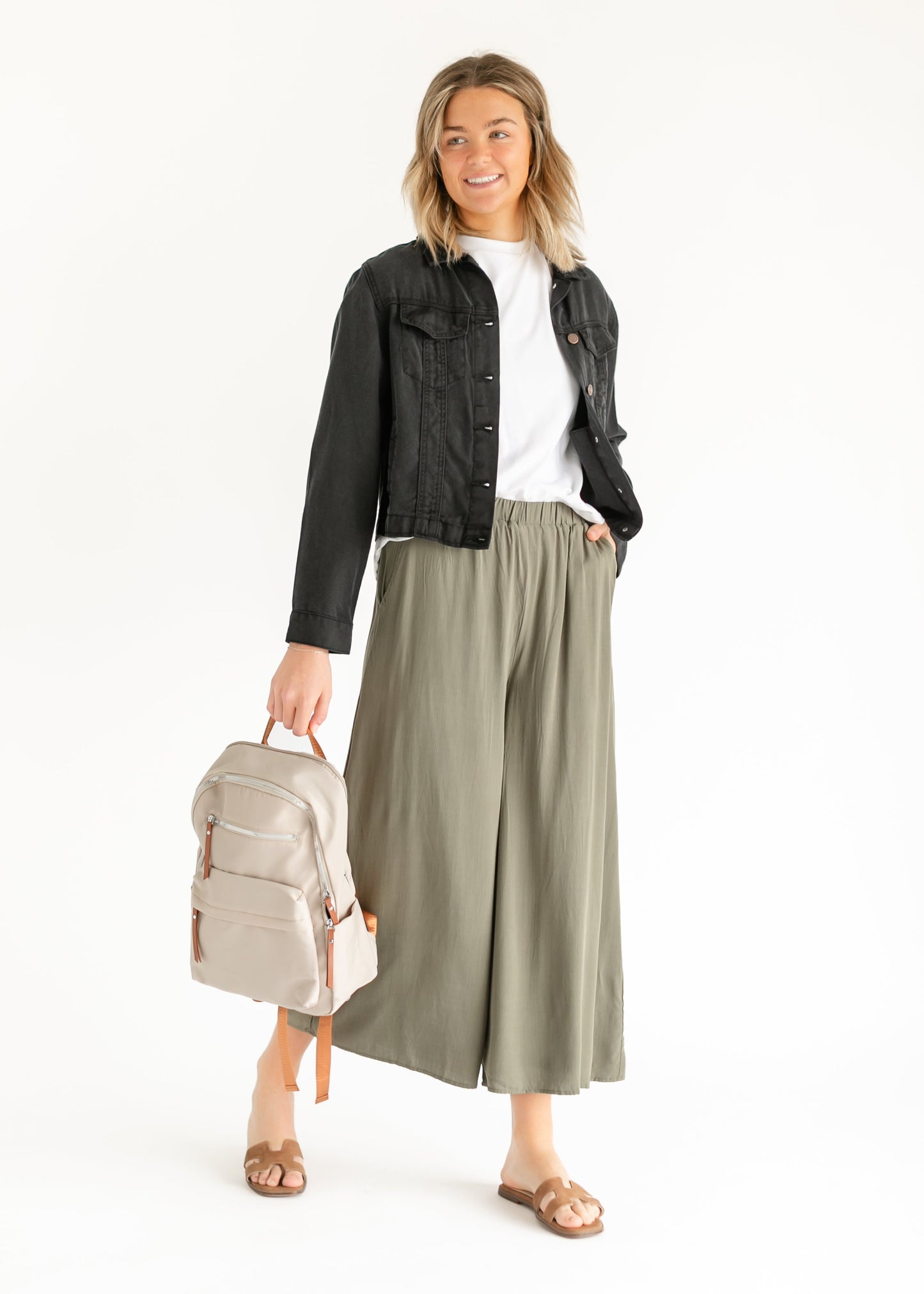 Wide Leg Stretch Waist Culottes - FINAL SALE