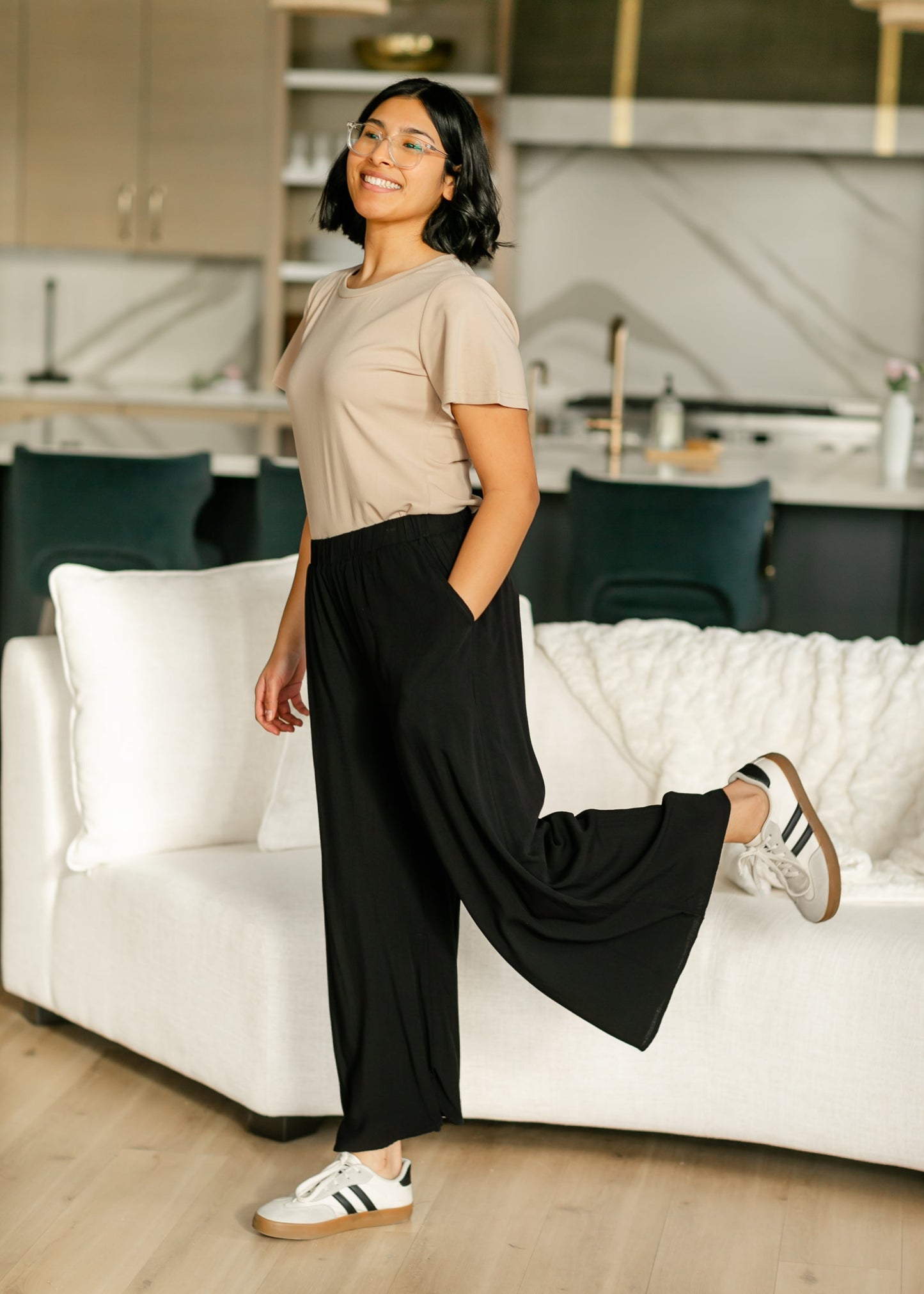 Wide Leg Stretch Waist Culottes - FINAL SALE