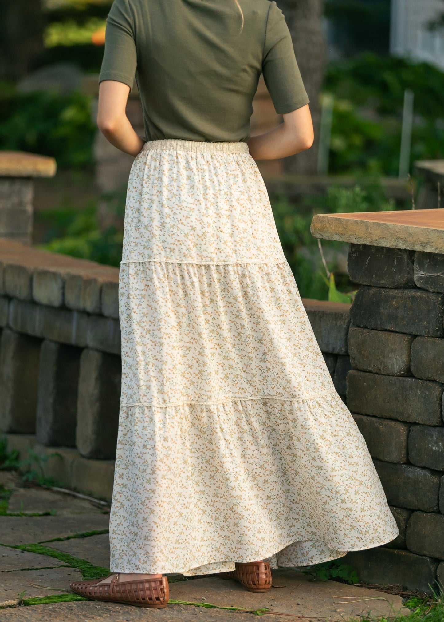 Wilder Lace Tier Floral Maxi Skirt