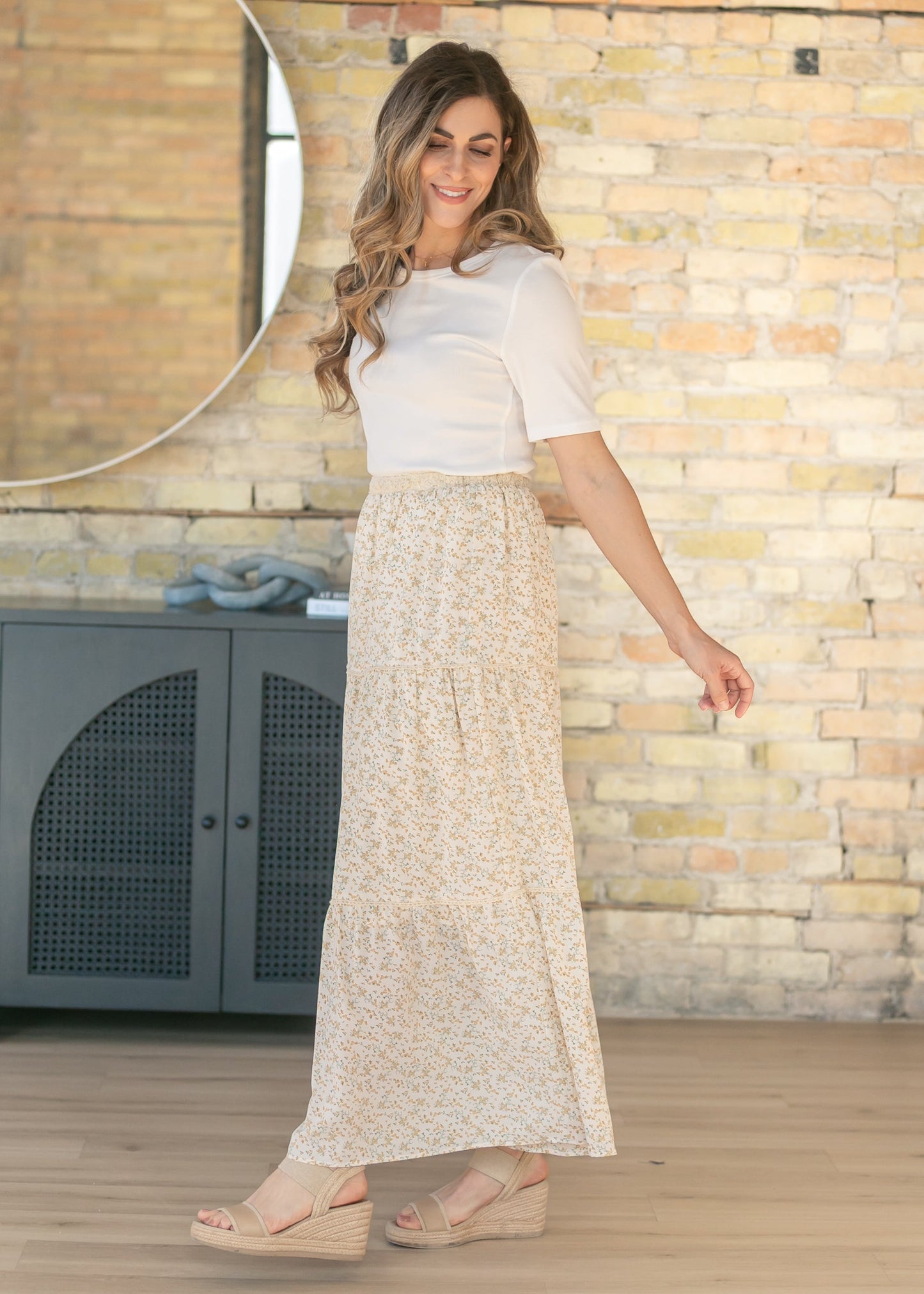 Wilder Lace Tier Floral Maxi Skirt