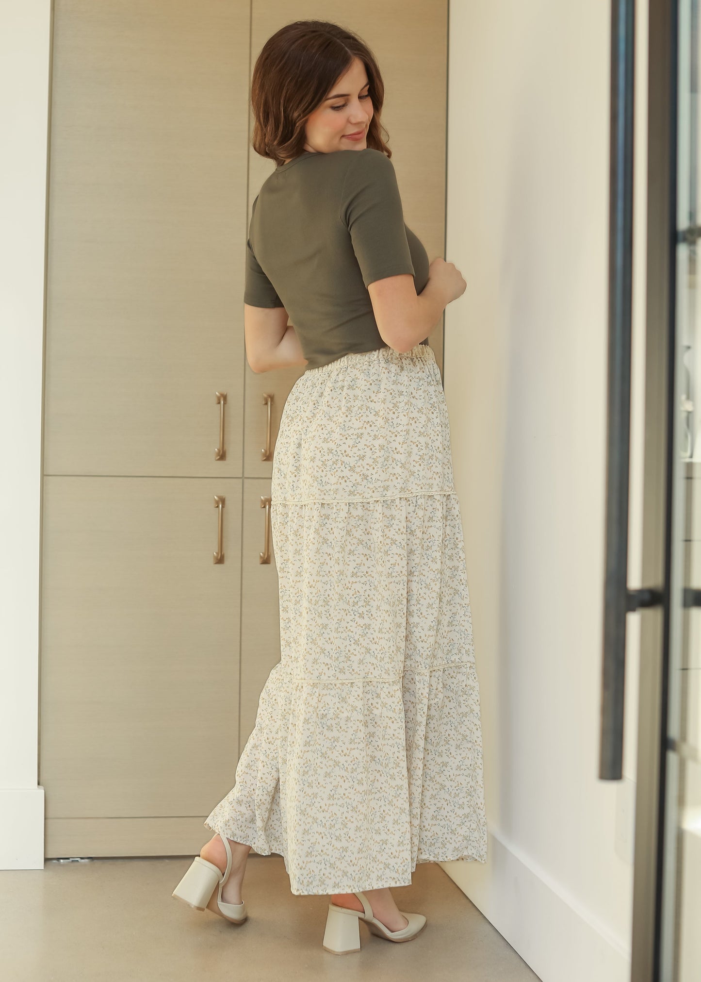 Wilder Lace Tier Floral Maxi Skirt