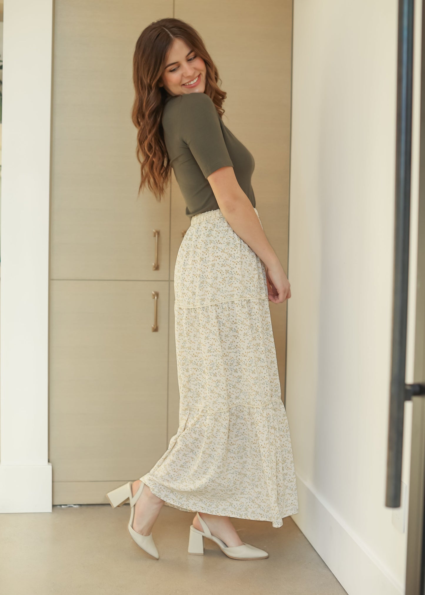 Wilder Lace Tier Floral Maxi Skirt