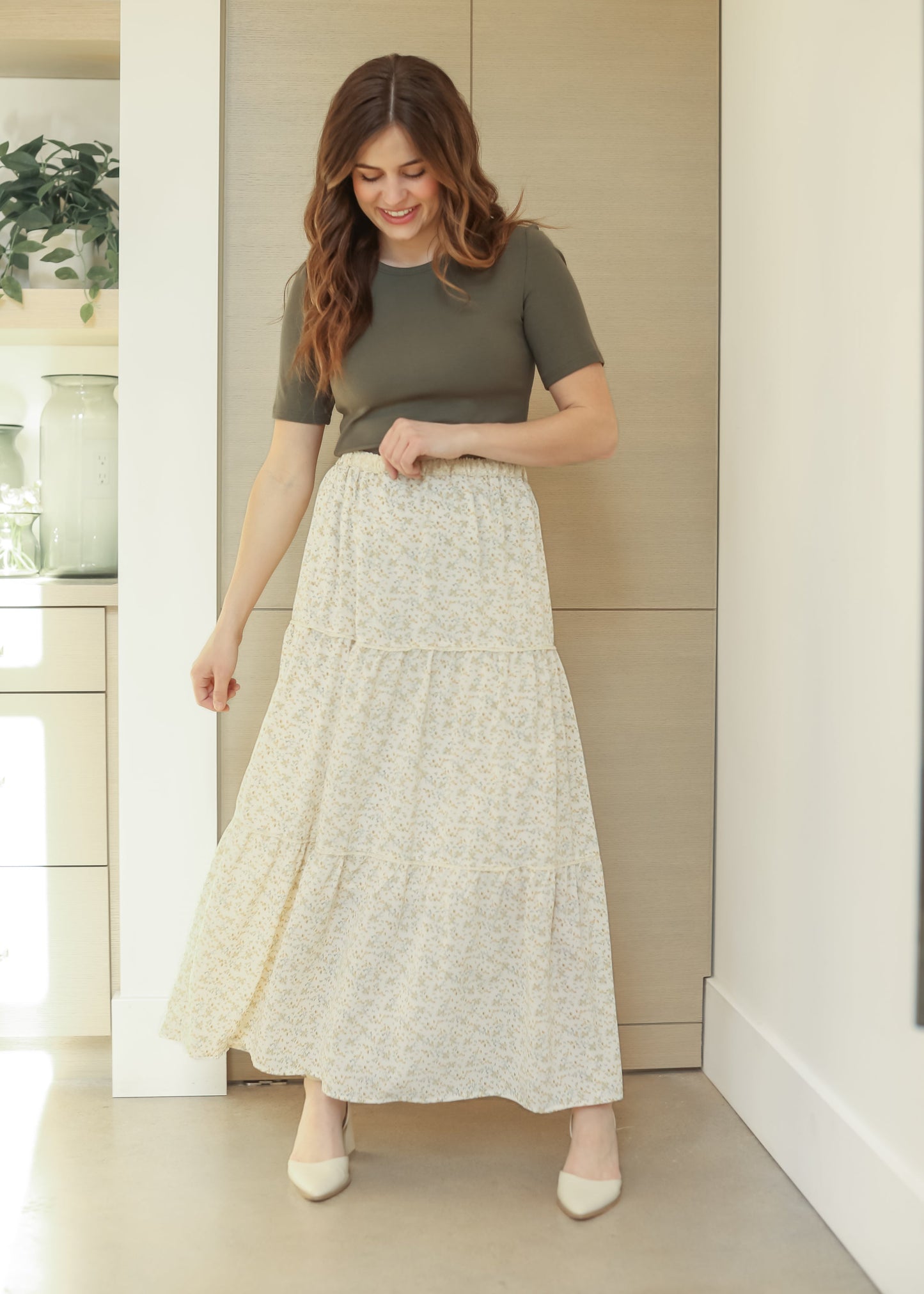 Wilder Lace Tier Floral Maxi Skirt