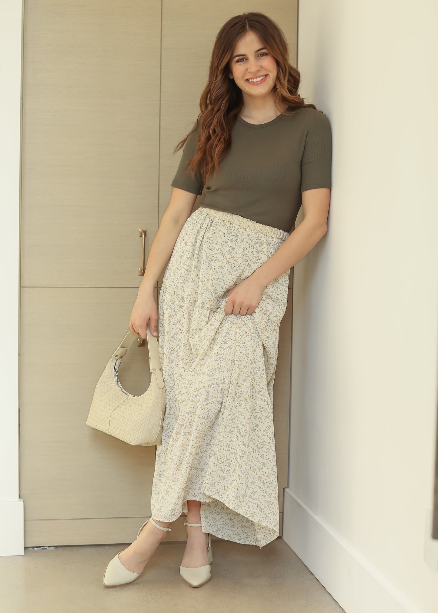 Wilder Lace Tier Floral Maxi Skirt