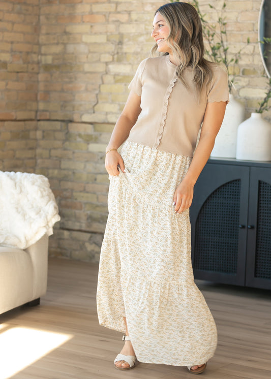 Wilder Lace Tier Floral Maxi Skirt