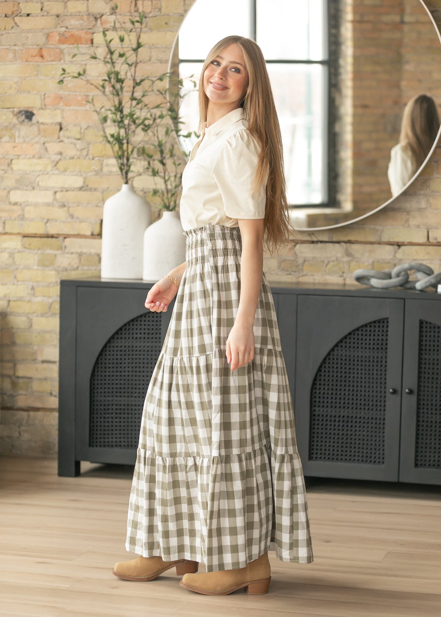 Willow Checkered Maxi Skirt