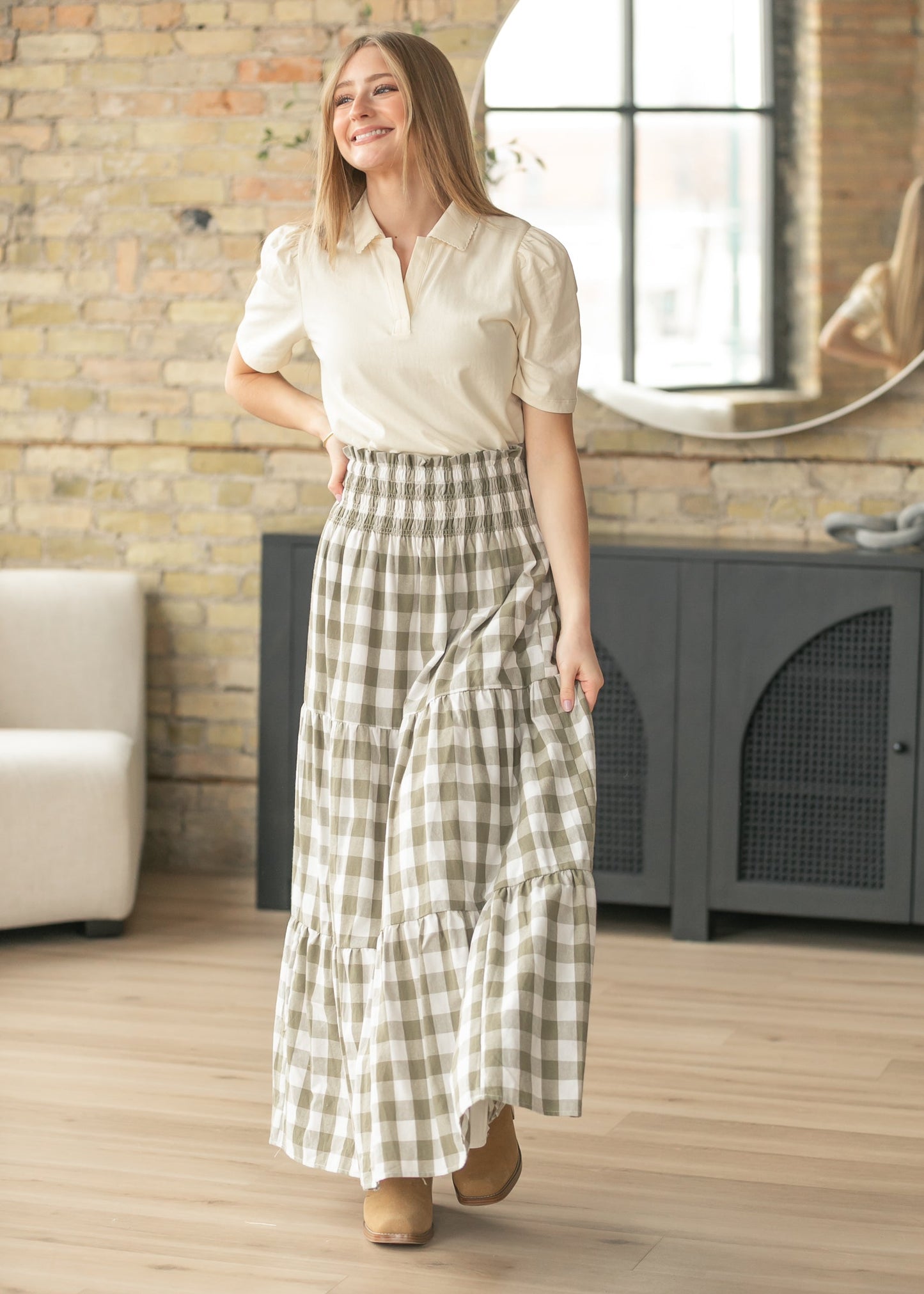 Willow Checkered Maxi Skirt