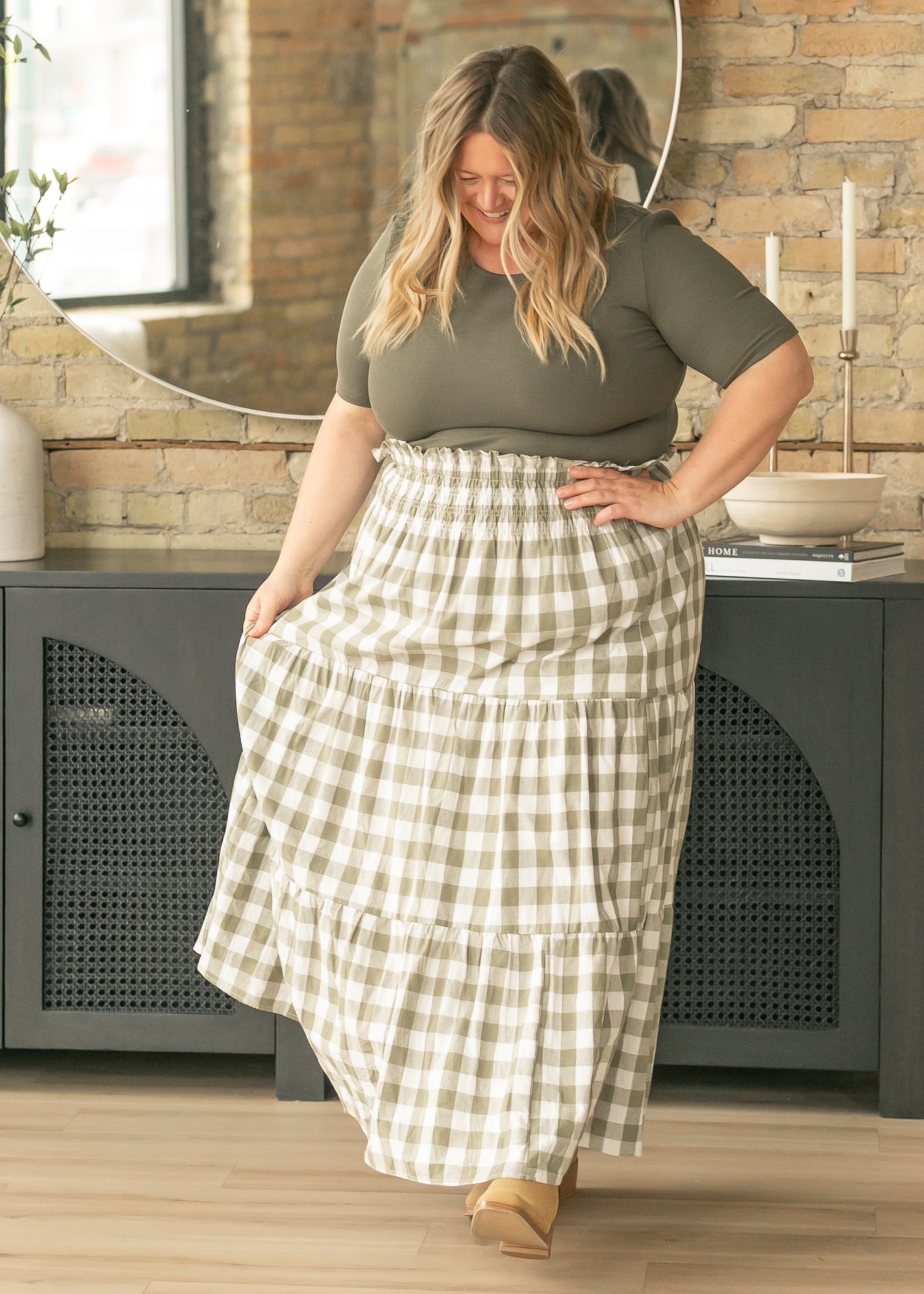 Willow Checkered Maxi Skirt
