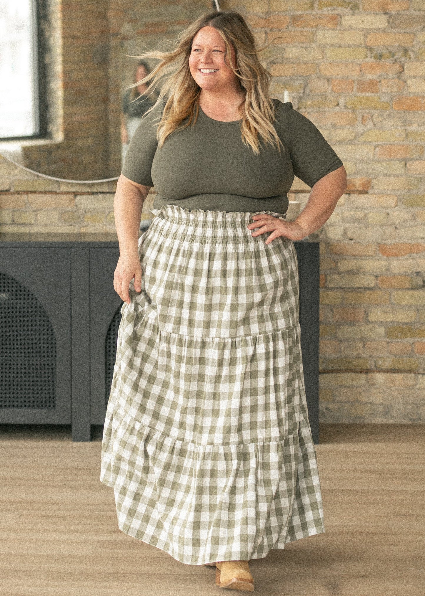 Willow Checkered Maxi Skirt