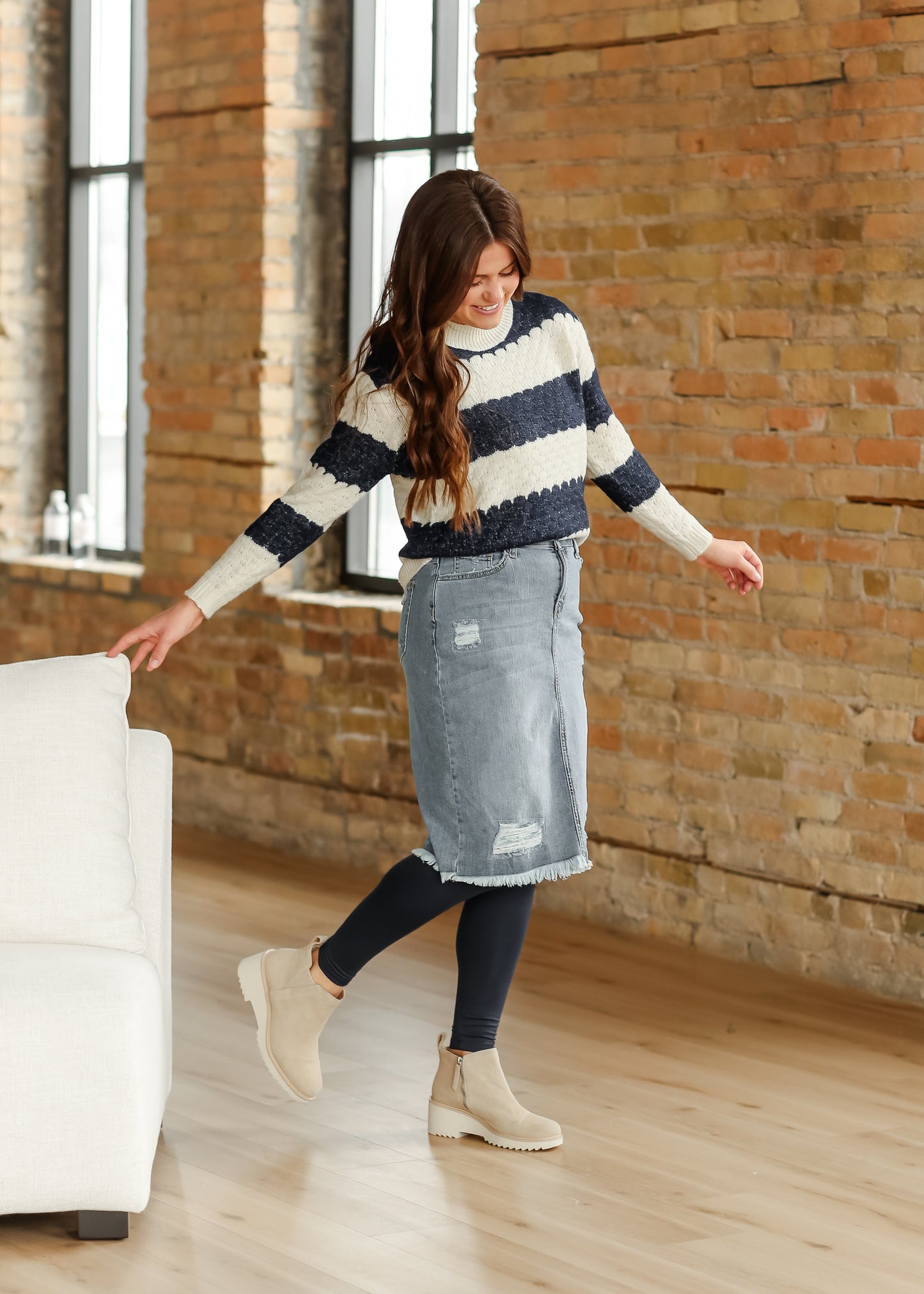 Women's Navy No Cling Leggings