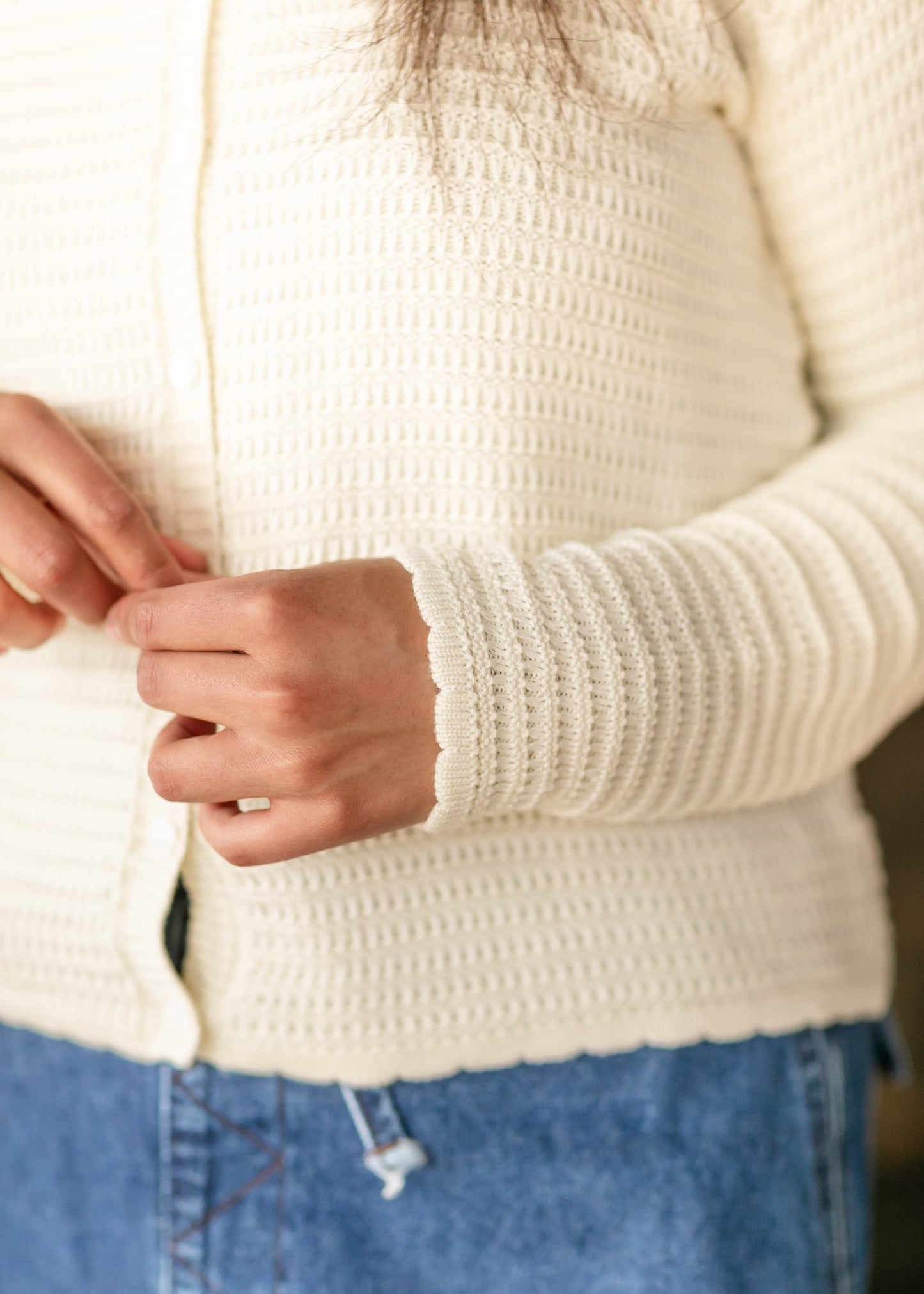 Yael Textured Midi-Weight Cardigan - FINAL SALE