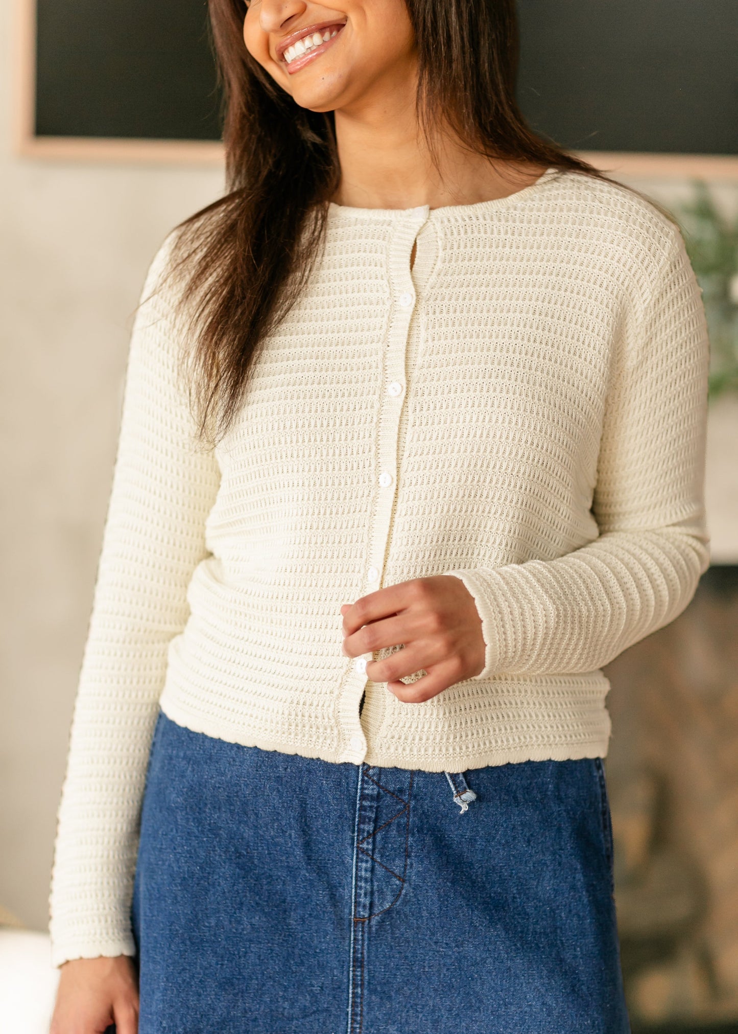 Yael Textured Midi-Weight Cardigan - FINAL SALE