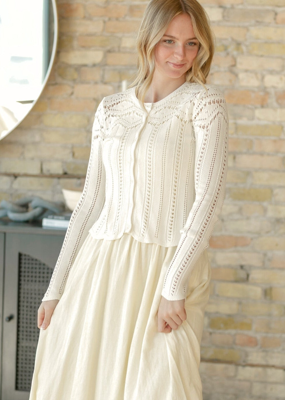 Z Supply® Cloud Alycia Crochet Sweater