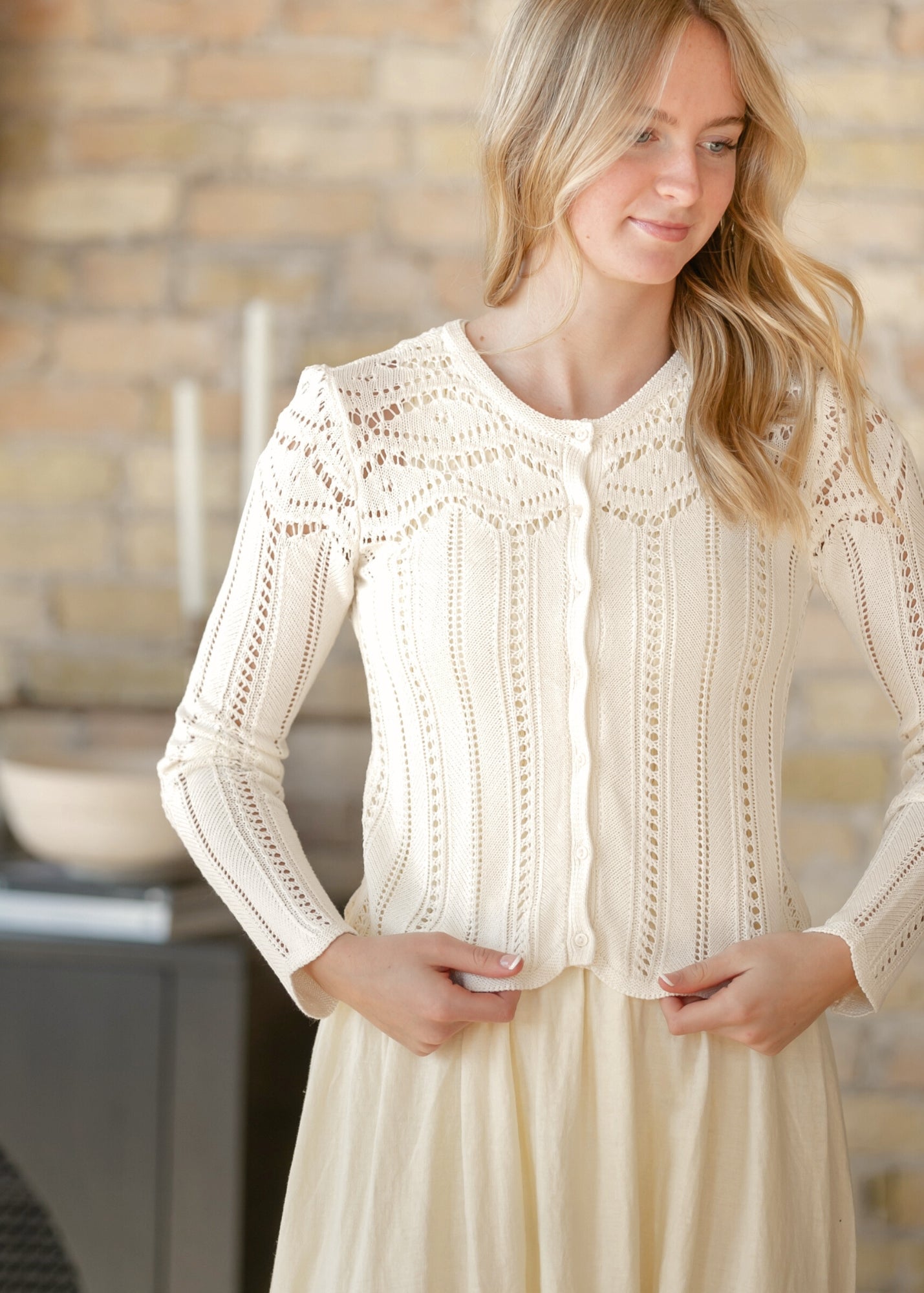 Z Supply® Cloud Alycia Crochet Sweater