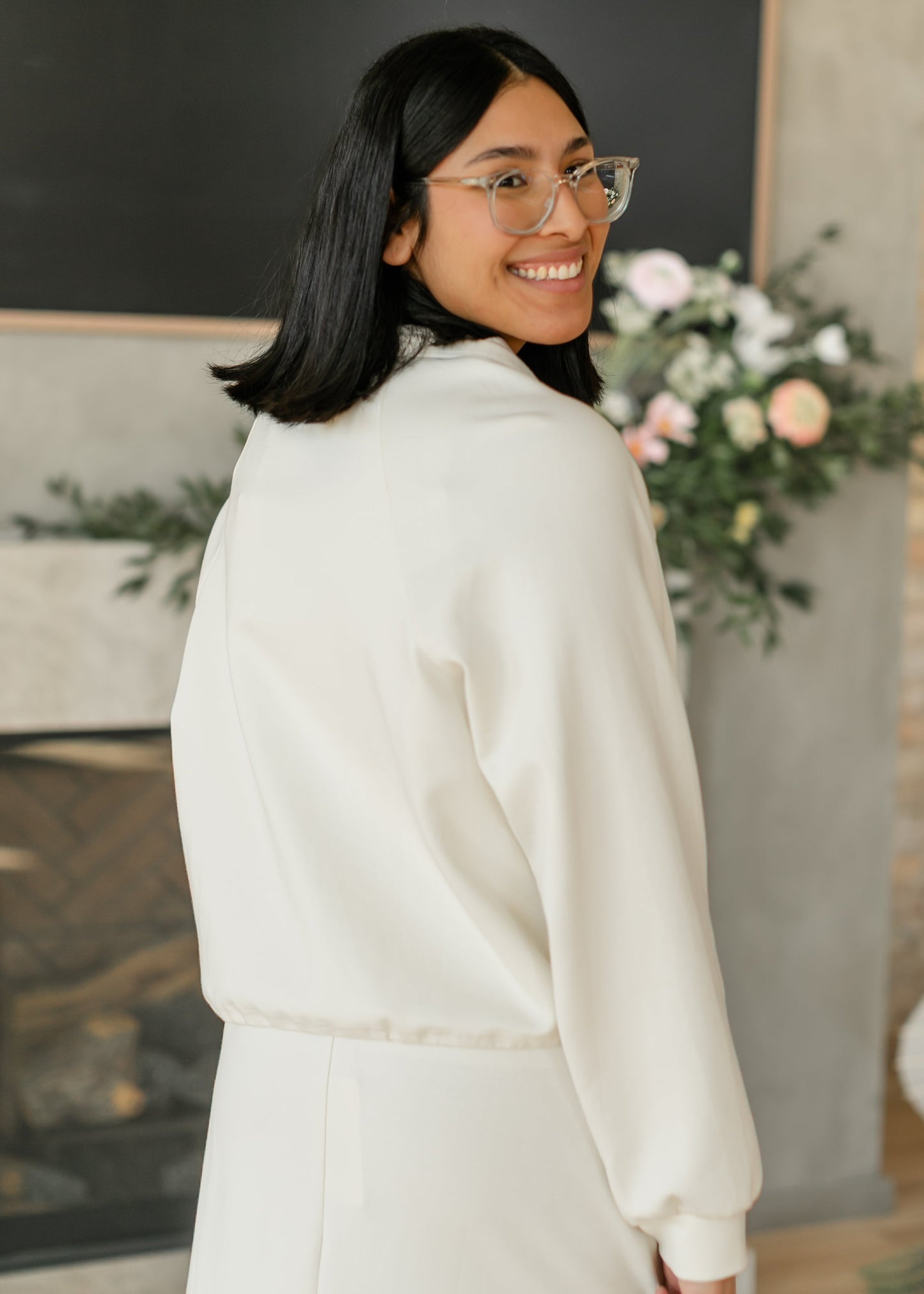 Zip-up Drawstring Waist Sweatshirt Jacket - FINAL SALE