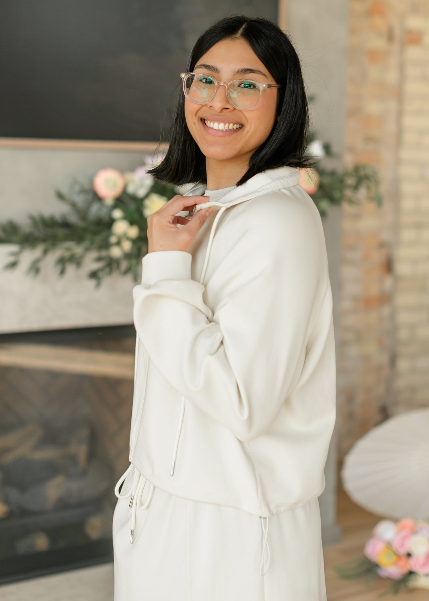 Zip-up Drawstring Waist Sweatshirt Jacket - FINAL SALE